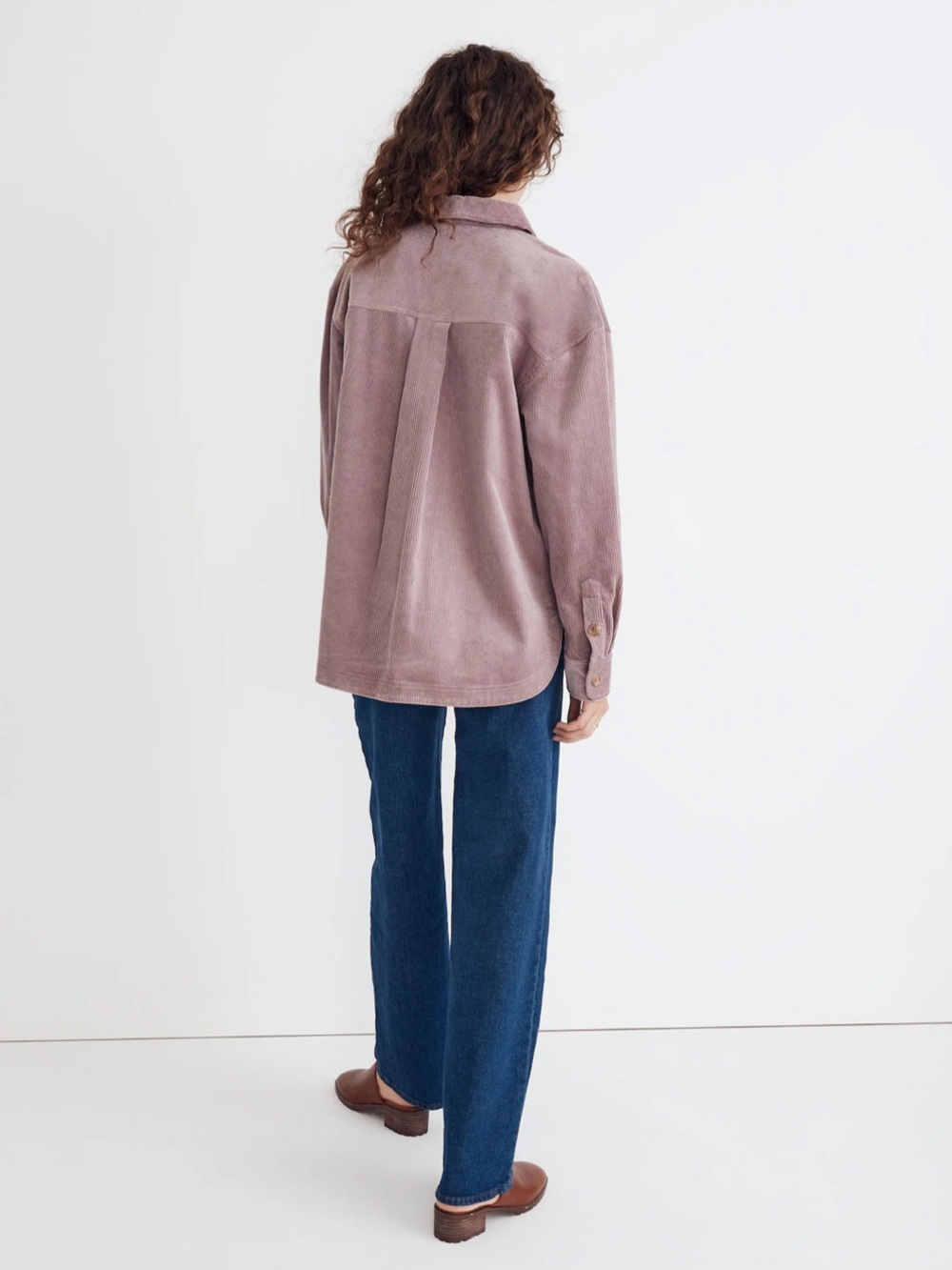 Madewell Corduroy Kentwood Oversized Shirt Jacket in Pale Thistle size M - Picture 4 of 12